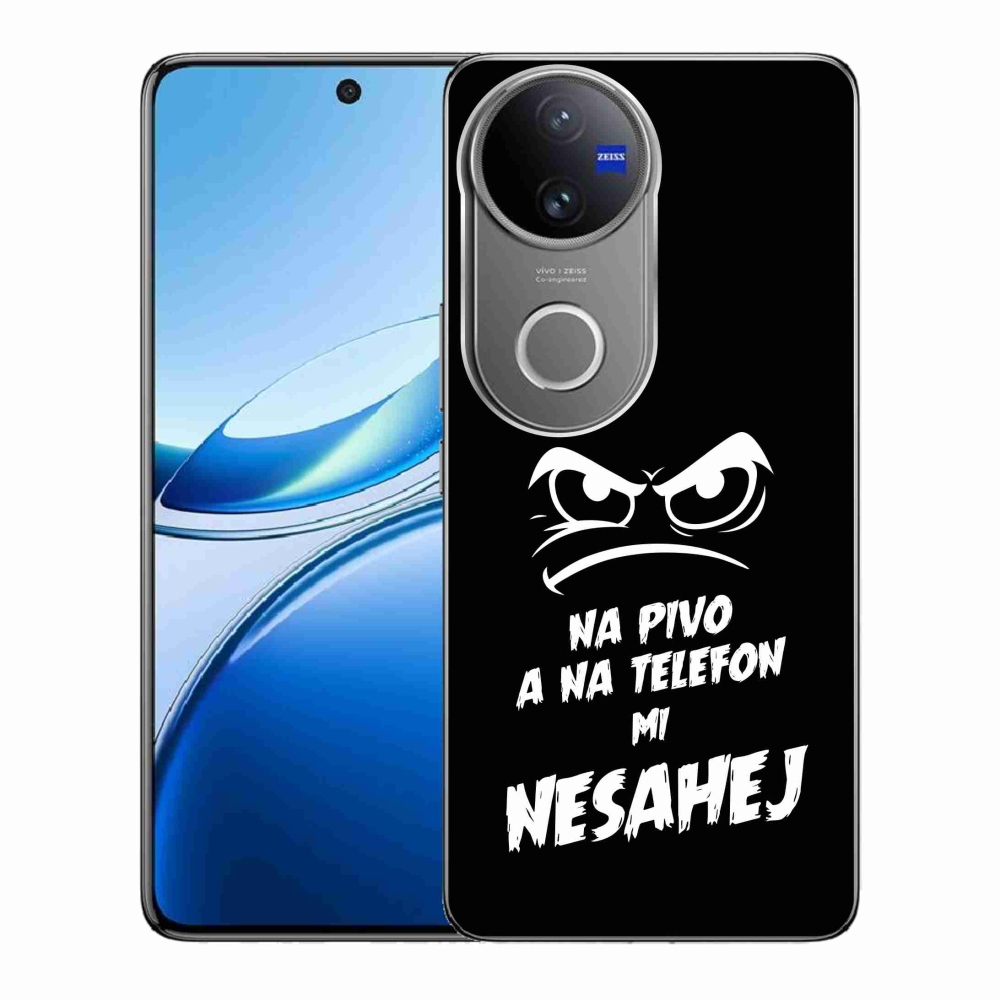 Gelový kryt mmCase na Vivo V50 5G - pivní motiv 2 černé pozadí
