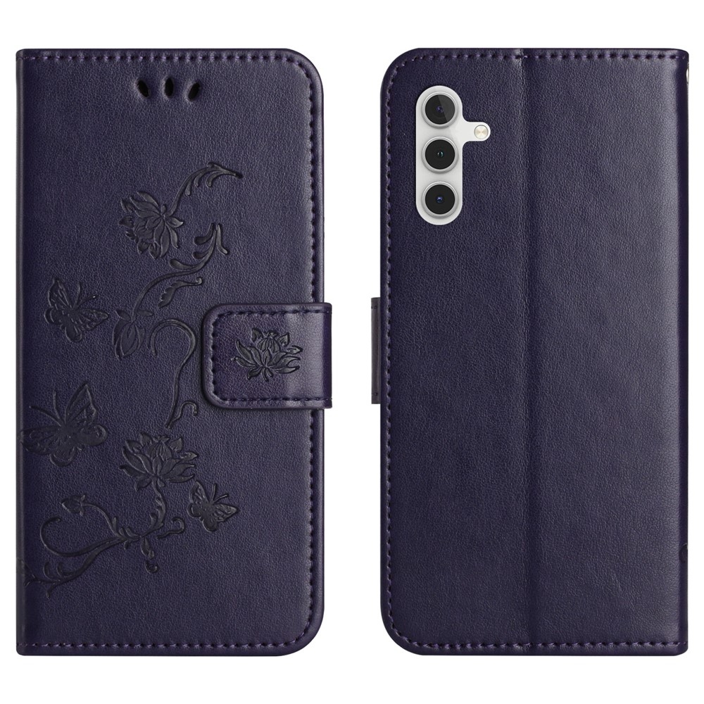 Flower knížkové pouzdro na Samsung Galaxy S25 FE - tmavěfialové