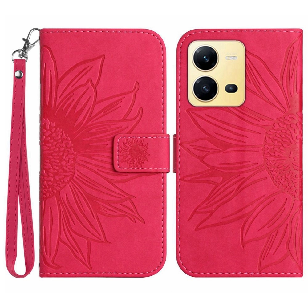 Sunflower knížkové pouzdro na Vivo X80 Lite - rose