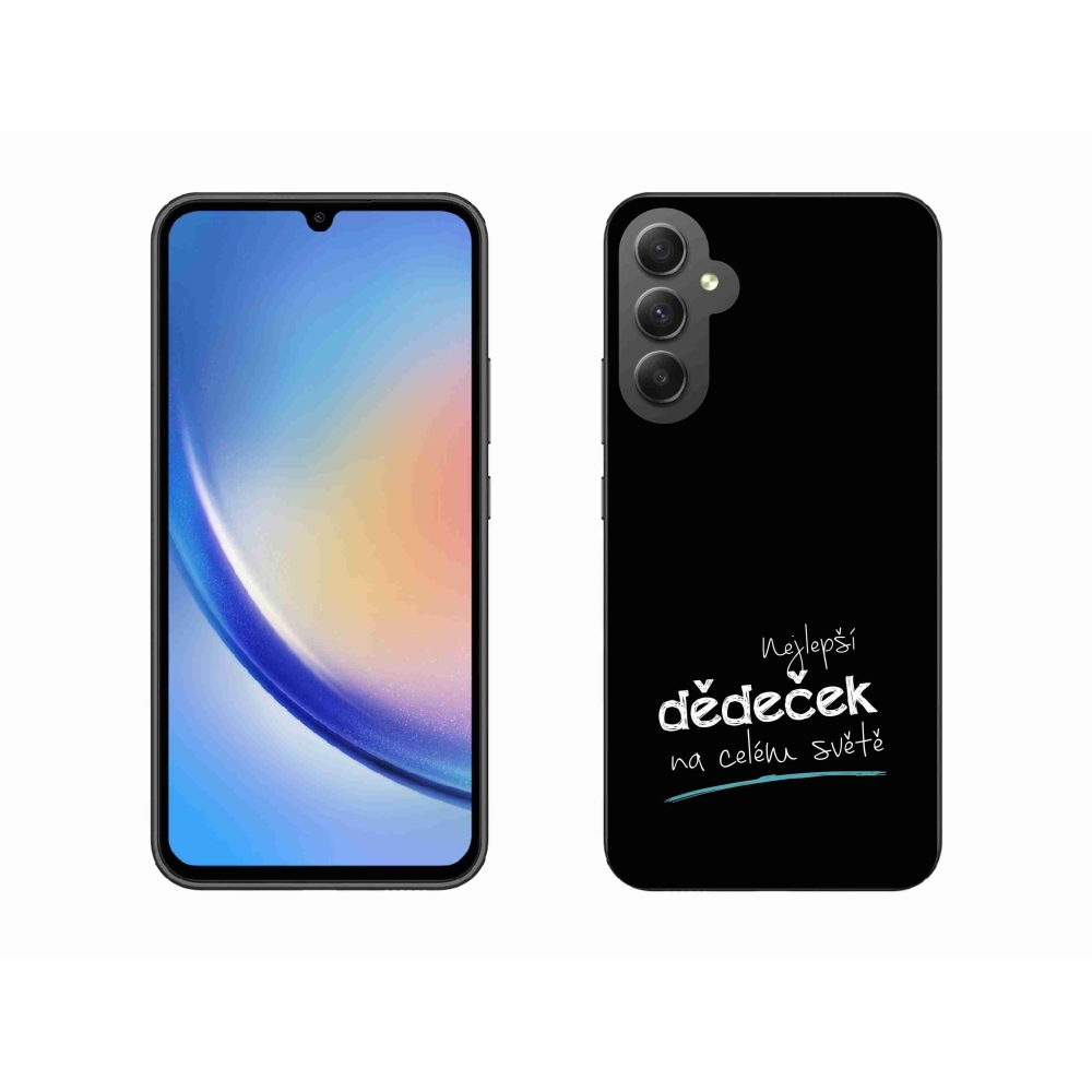 Gelový kryt mmCase na Samsung Galaxy A34 5G - nejlepší dědeček 3 černé pozadí