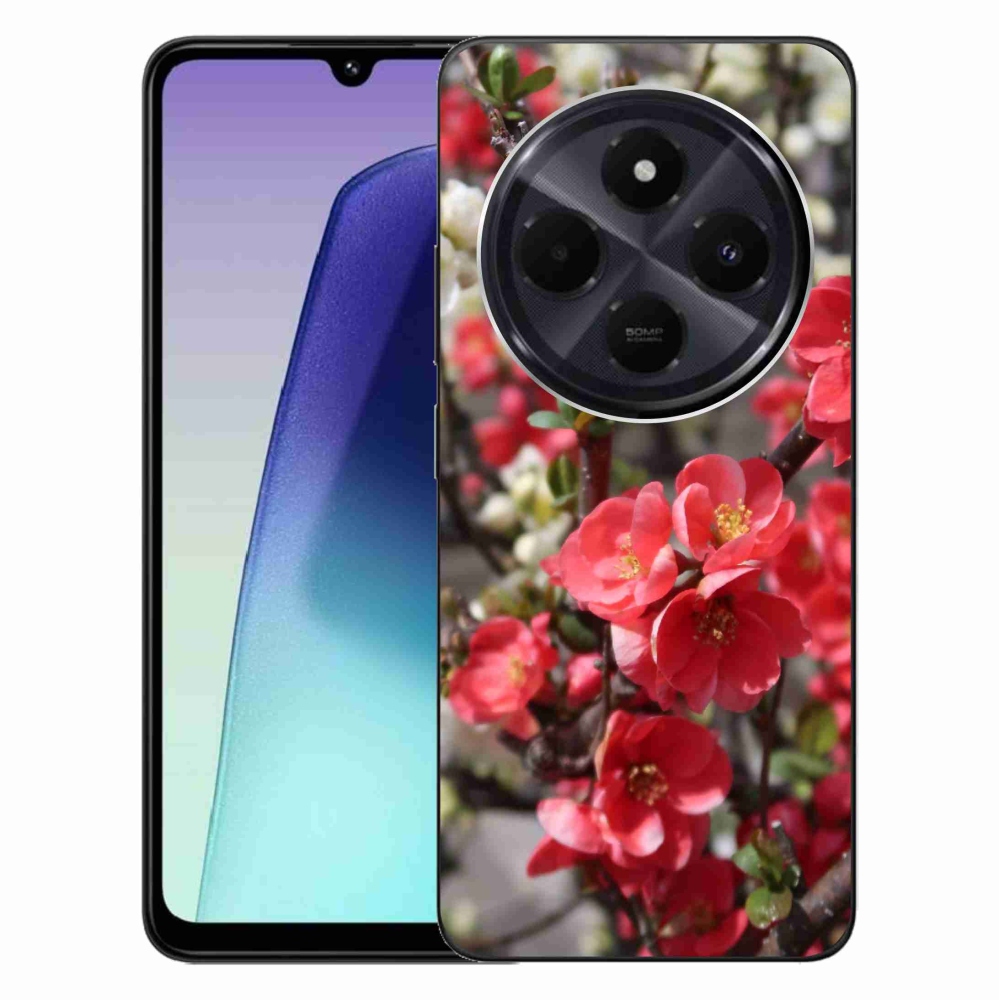 Gelový kryt mmCase na Xiaomi Redmi 14C/Poco C75 - červené květy