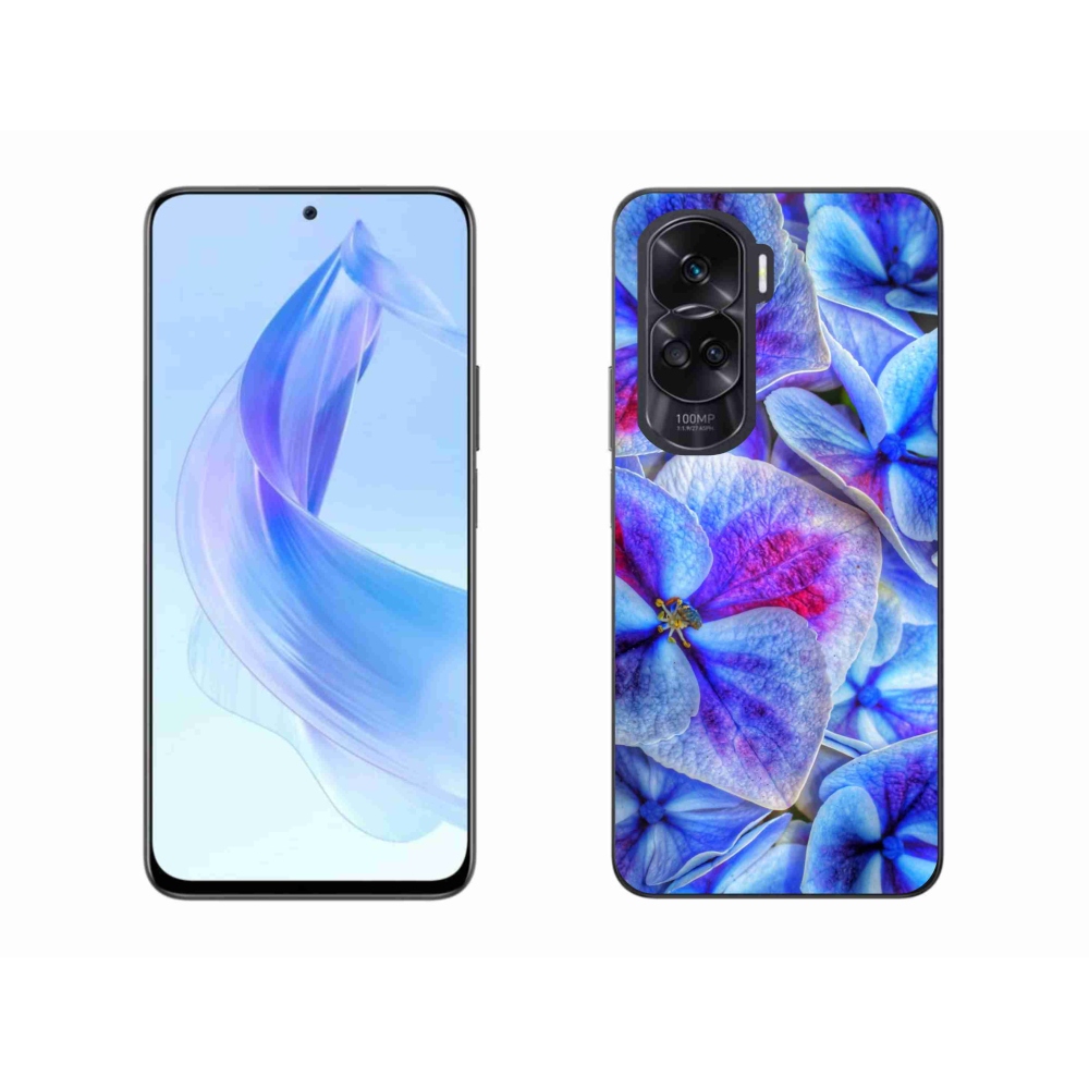 Gelový kryt mmCase na Honor 90 Lite - modré květy 1