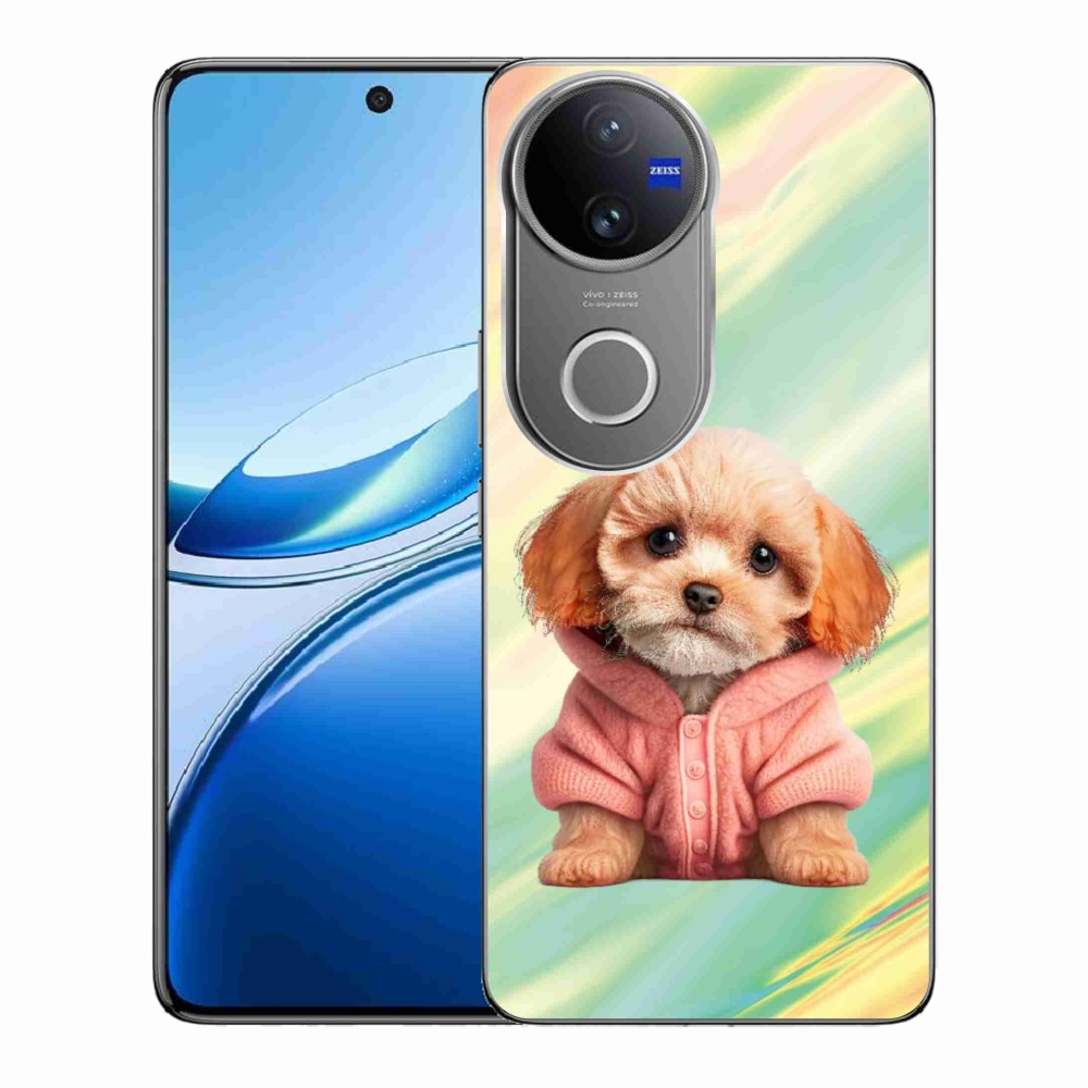 Gelový kryt mmCase na Vivo V50 5G - štěně ve svetru