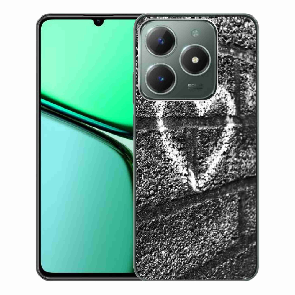 Gelový kryt mmCase na Realme C61 - srdce na zdi