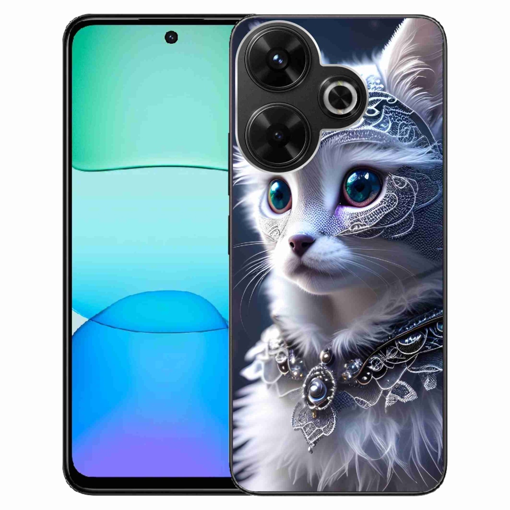 Gelový kryt mmCase na Xiaomi Redmi 13 4G/Poco M6 4G - bílá kočka