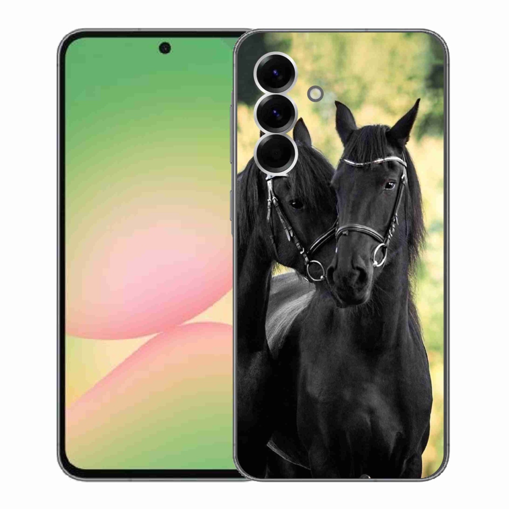 Gelový kryt mmCase na Samsung Galaxy A56 5G - dva černí koně