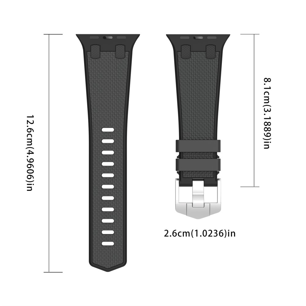 Sports silikonový řemínek na Apple Watch Ultra/Ultra 2 49mm/SE/SE 2022/2023 44mm/9/8/7 45mm/6/5/4 44mm/3/2/1 42 mm - černý/šedý