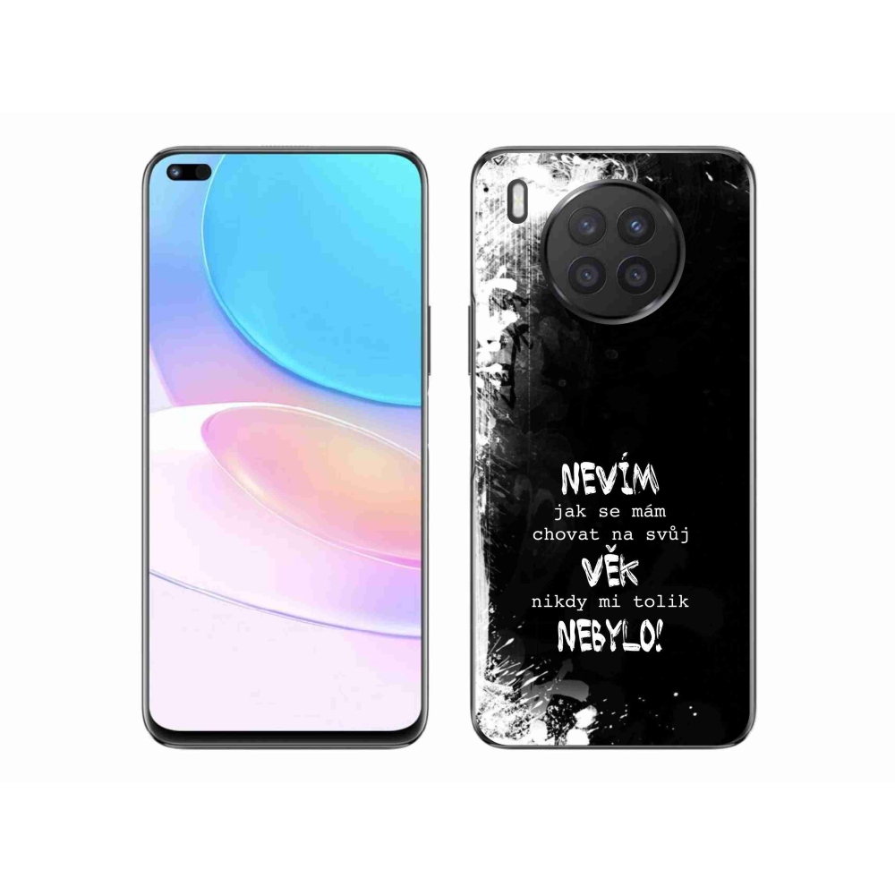 Gelový kryt mmCase na Huawei Nova 8i - vtipný text 14 černé pozadí