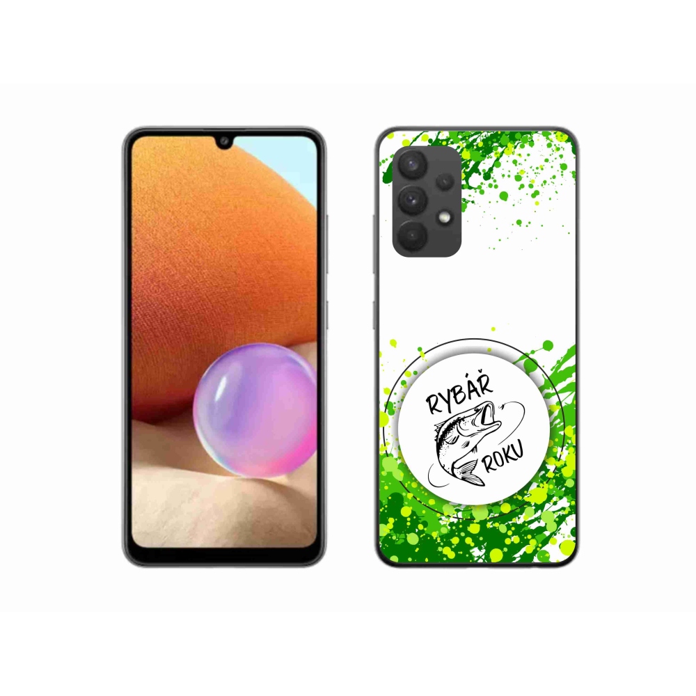 Gelový kryt mmCase na Samsung Galaxy A32 4G - rybář roku bílé pozadí