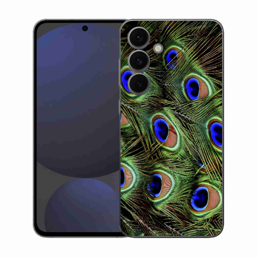 Gelový kryt mmCase na Samsung Galaxy S25 FE - paví peří