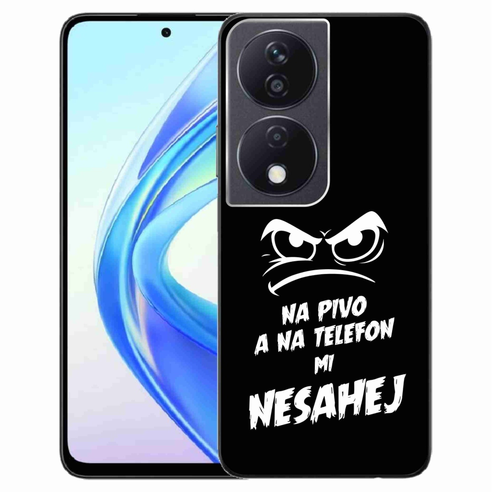 Gelový kryt mmCase na Honor X7b/Honor 90 Smart - pivní motiv 2 černé pozadí