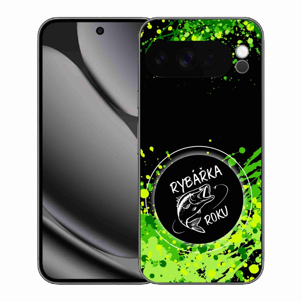 Gelový kryt mmCase na Google Pixel 10 Pro XL - rybářka roku černé pozadí