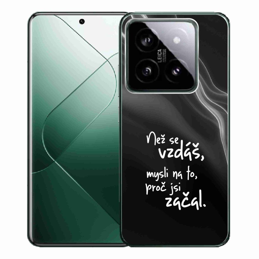 Gelový kryt mmCase na Xiaomi 14 Pro - citát 2 černé pozadí