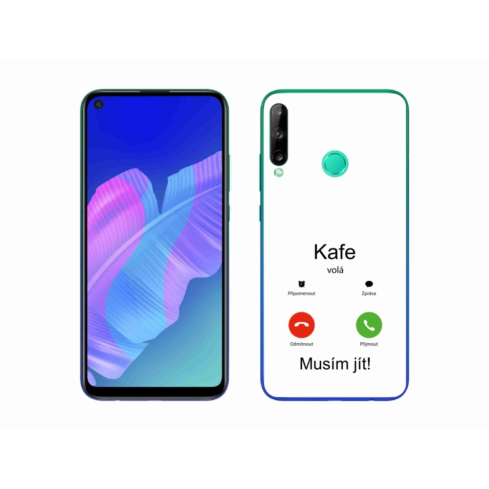 Gelový kryt mmCase na Huawei P40 Lite E - kafe volá bílé pozadí