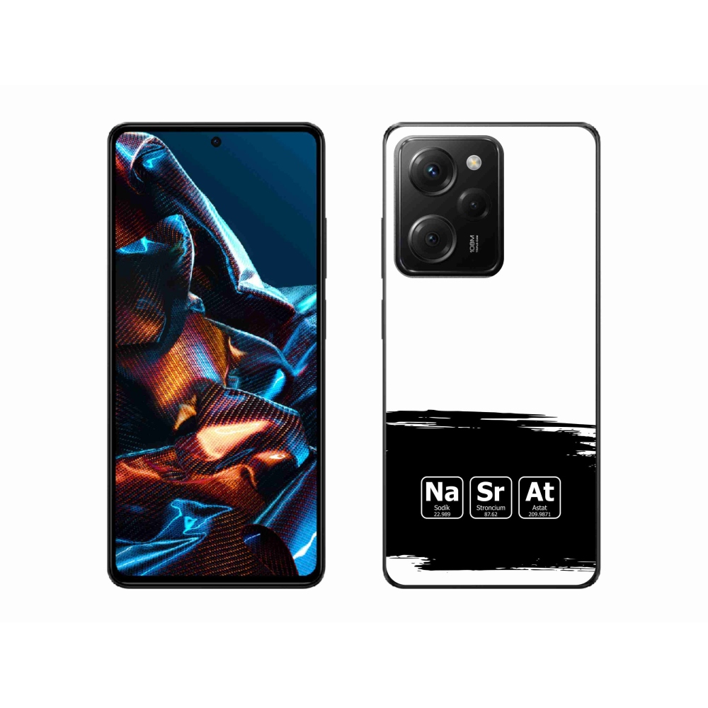 Gelový kryt mmCase na Xiaomi Poco X5 Pro 5G - chemické prvky černobílé pozadí