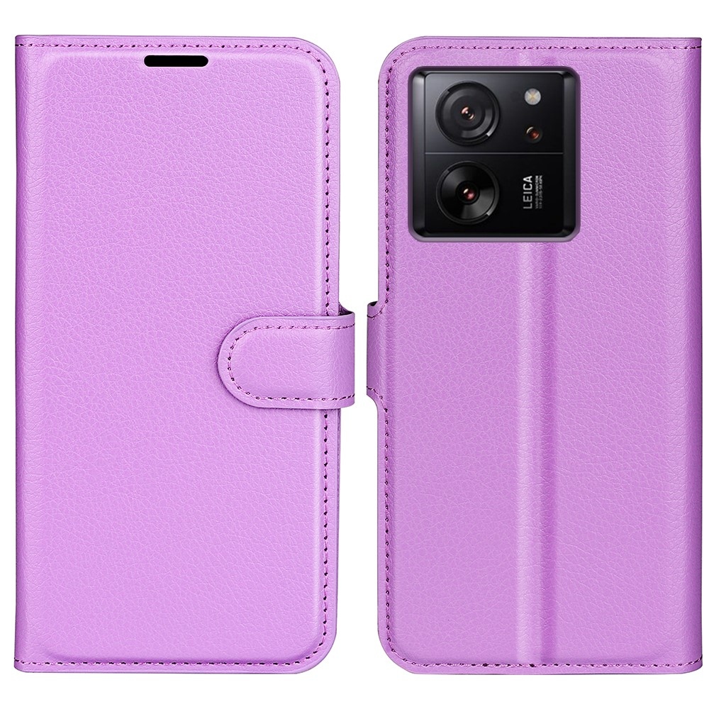 Litchi knížkové pouzdro na Xiaomi 13T/13T Pro - fialové