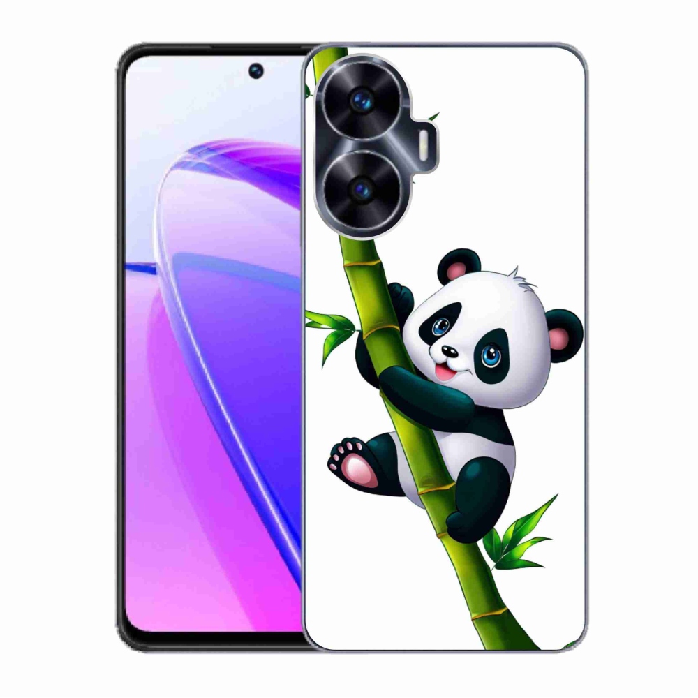 Gelový kryt mmCase na Realme C55 - panda na bambusu