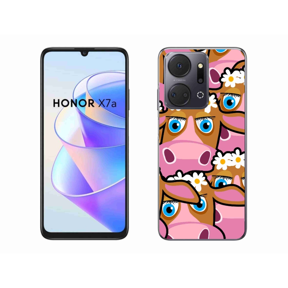 Gelový kryt mmCase na Honor X7a - kreslené kravičky