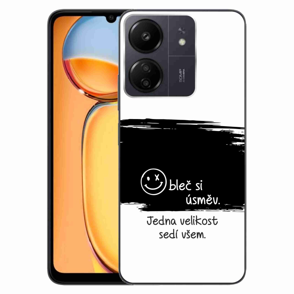 Gelový kryt mmCase na Xiaomi Poco C65/Redmi 13C - vtipný text 8 černobílé pozadí