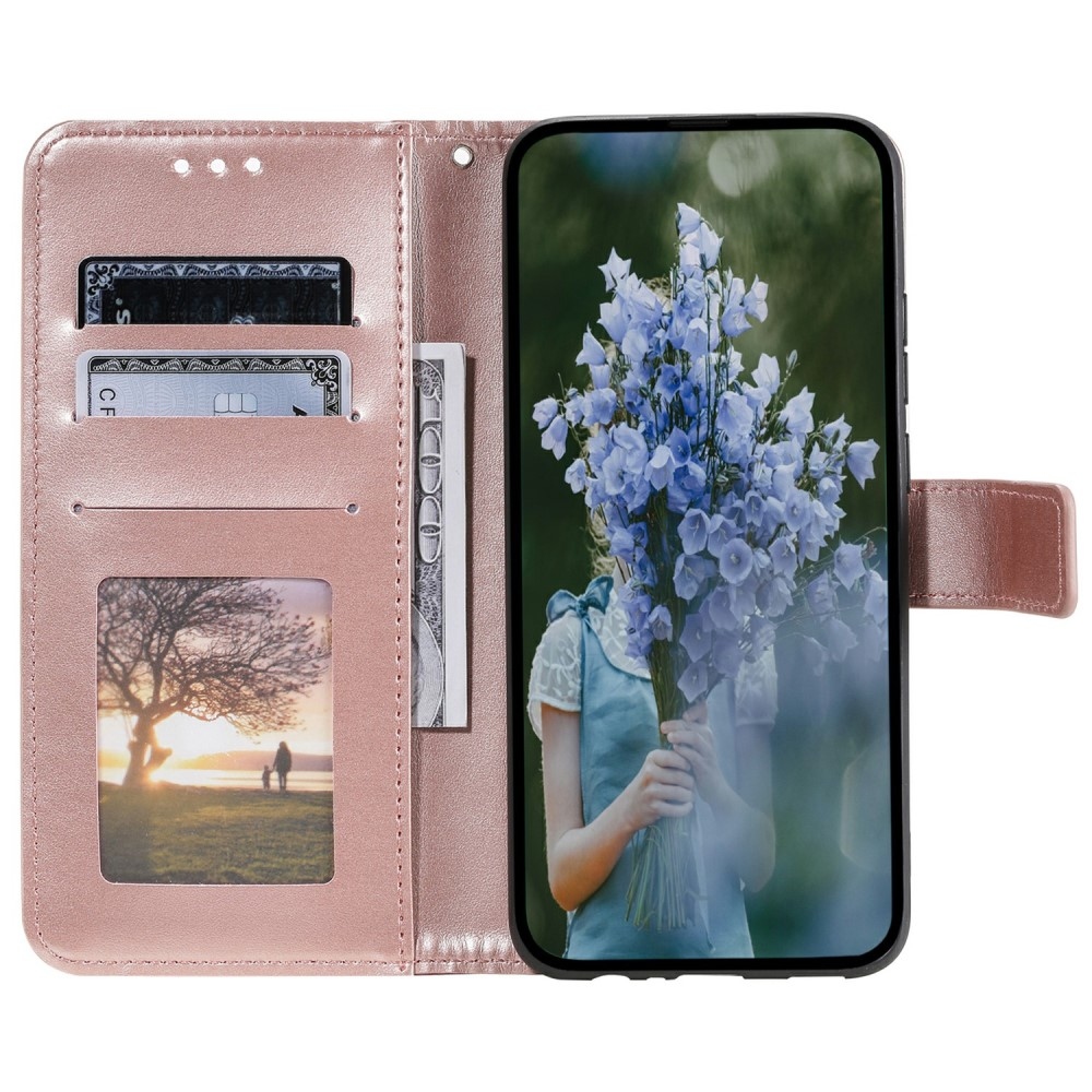 Mandala knížkové pouzdro na Xiaomi Redmi Note 14 5G - růžovozlaté