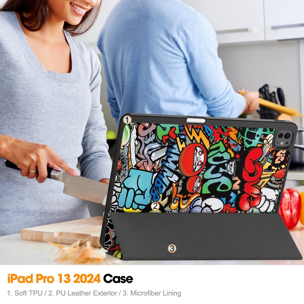 Patte zavírací pouzdro na iPad Pro 13 (2024) - graffiti