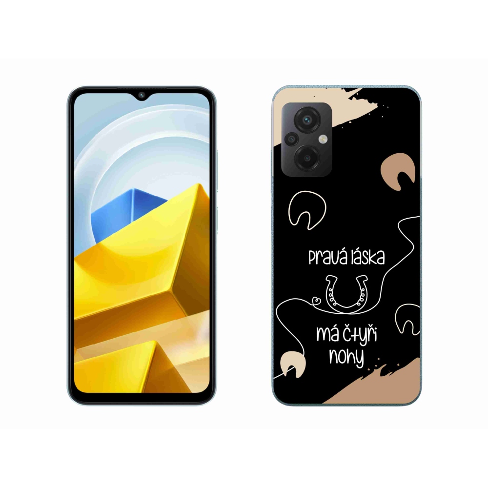 Gelový kryt mmCase na Xiaomi Poco M5 4G - koňský motiv černé pozadí
