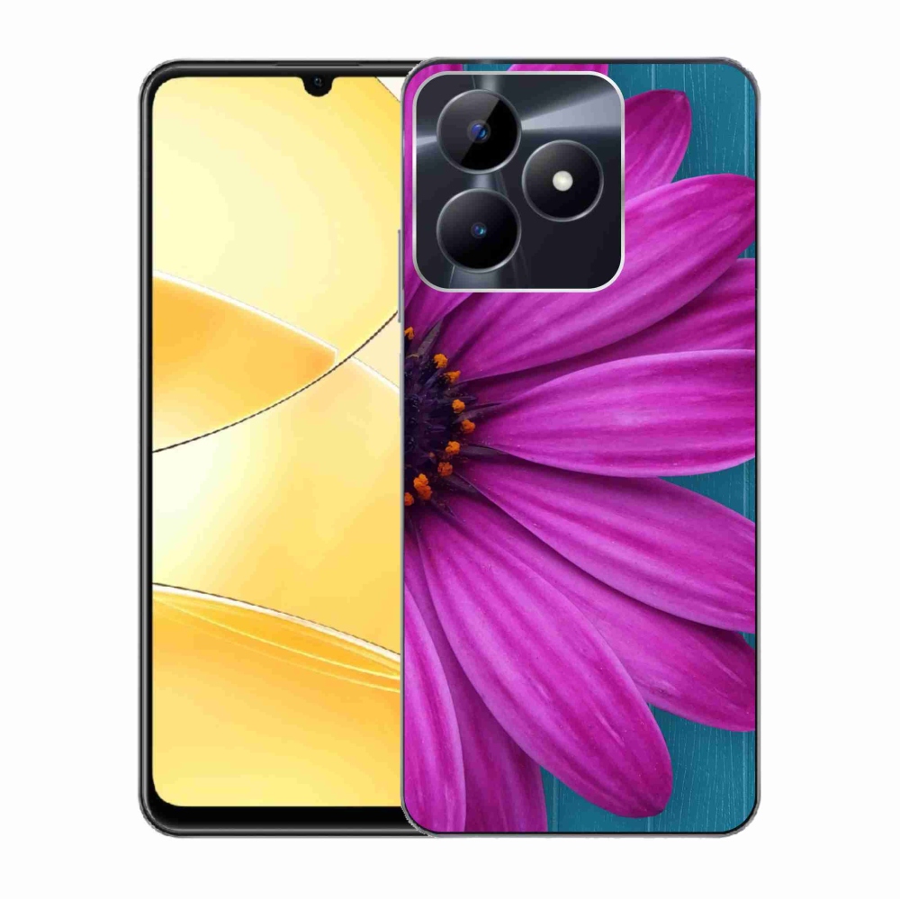 Gelový obal mmCase na Realme C51/C53 - fialová kopretina
