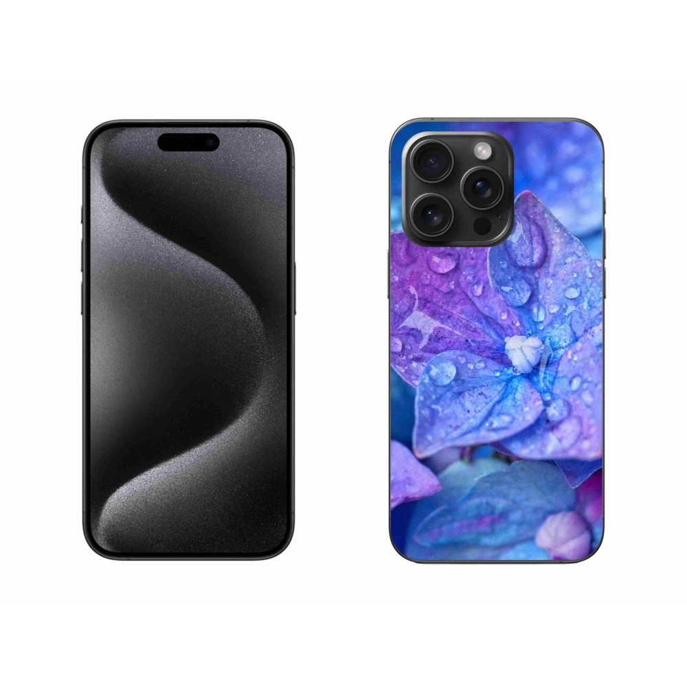 Gelový kryt mmCase na iPhone 15 Pro Max - fialový květ