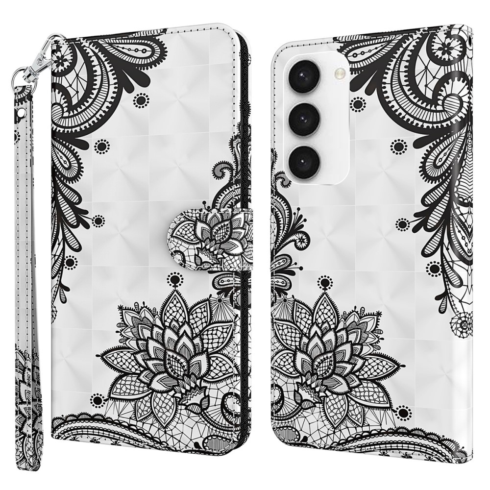 Print knížkové pouzdro na Samsung Galaxy S24 - krajkový květ