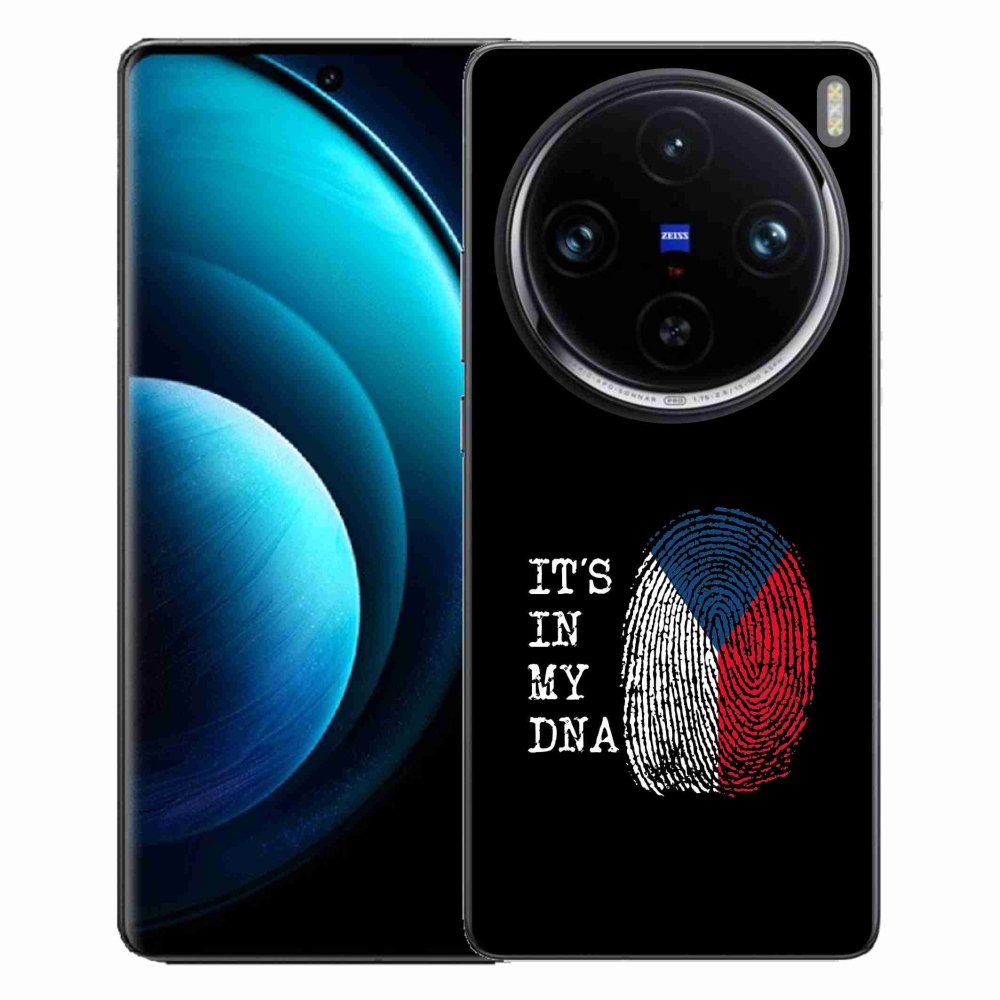 Gelový kryt mmCase na Vivo X100 Pro 5G - vlajka otisk prstu černé pozadí