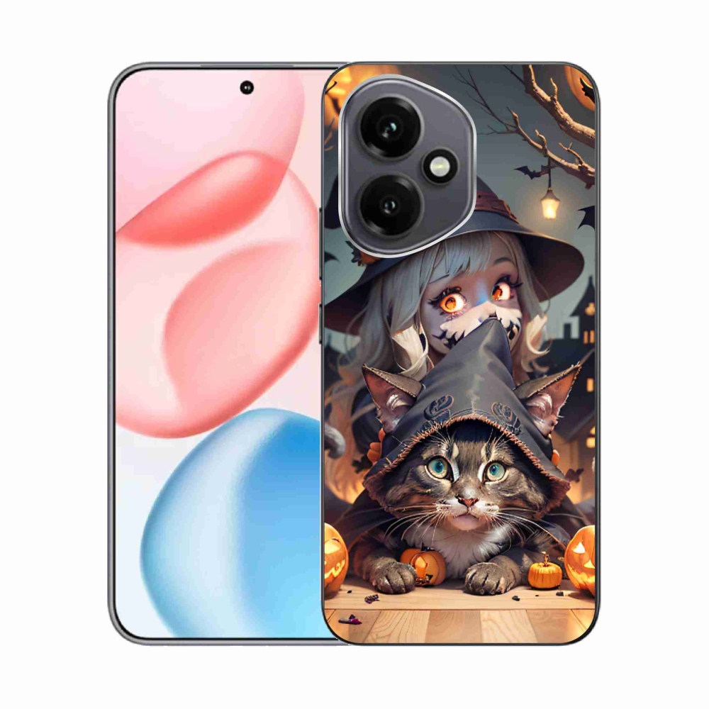 Gelový kryt mmCase na Honor 400 - čarodějnice s kočkou