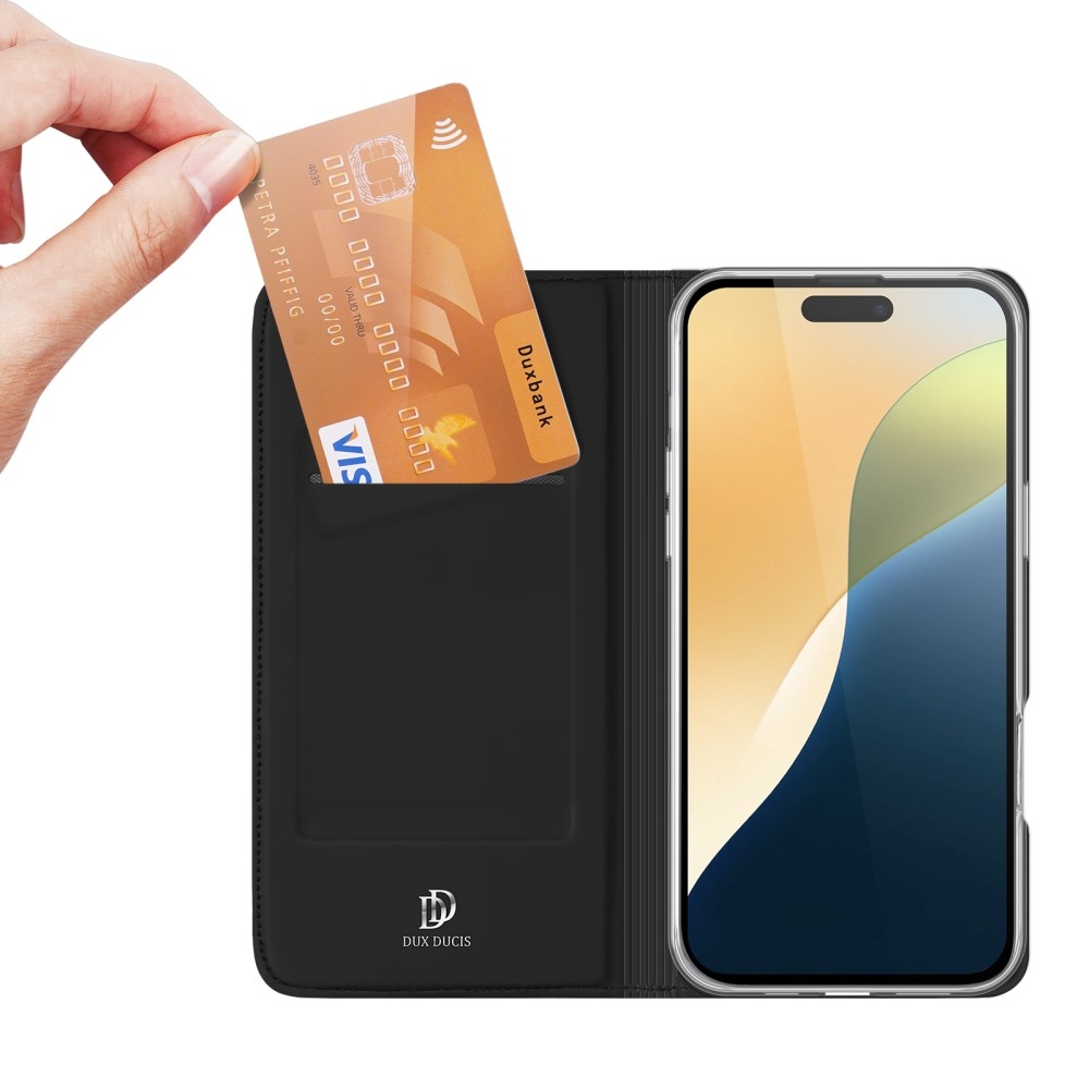 DUX knížkové pouzdro na iPhone 16 Plus - černé