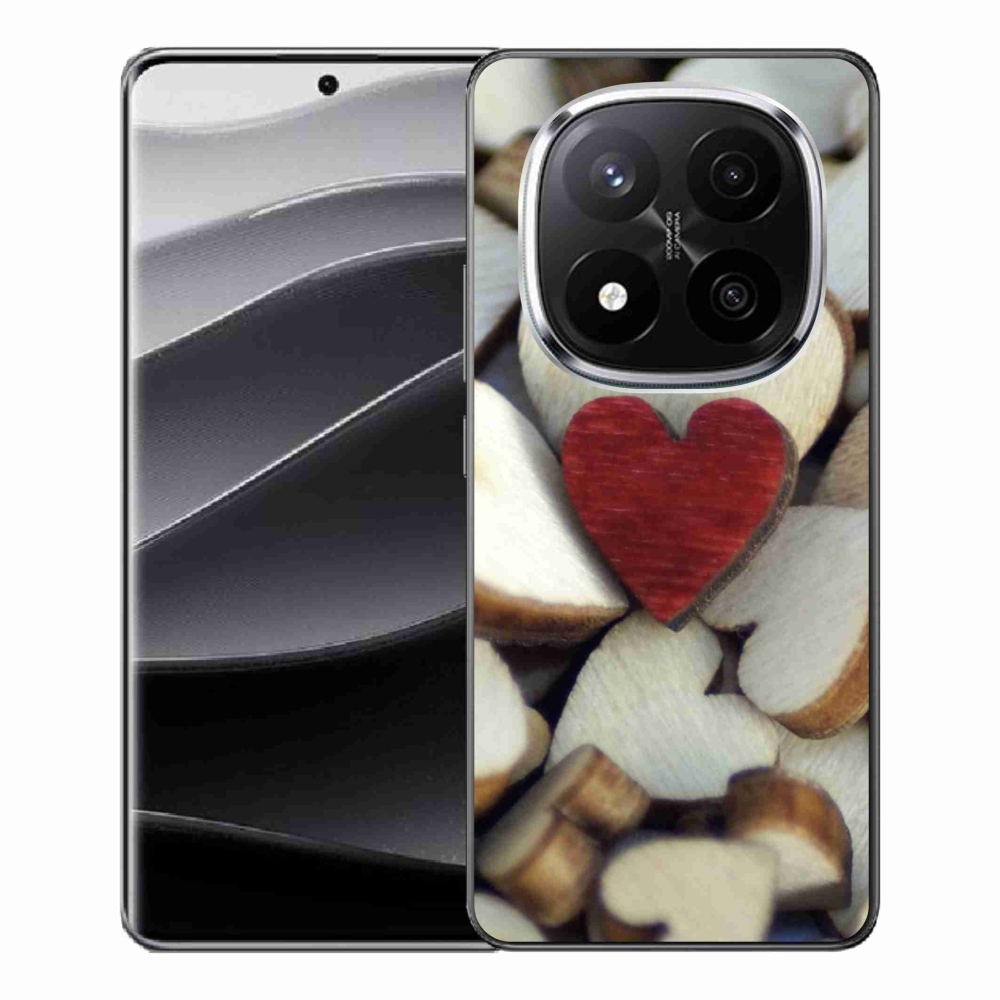 Gelový kryt mmCase na Xiaomi Redmi Note 14 Pro+ 5G - gravírované červené srdce 