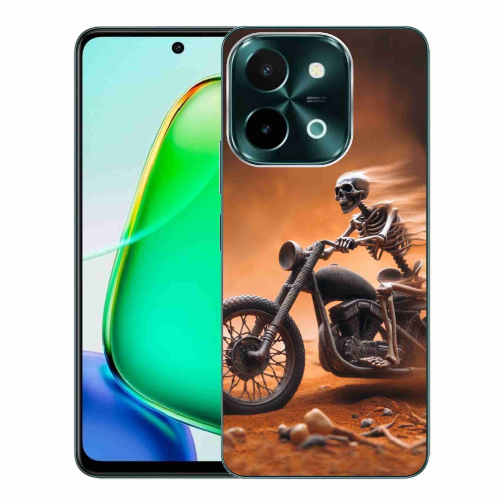 Gelový kryt mmCase na Vivo Y28 - kostra na motorce