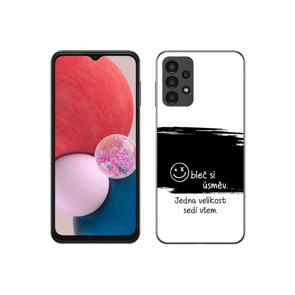 Gelový kryt mmCase na Samsung Galaxy A13 4G - vtipný text 8 černobílé pozadí
