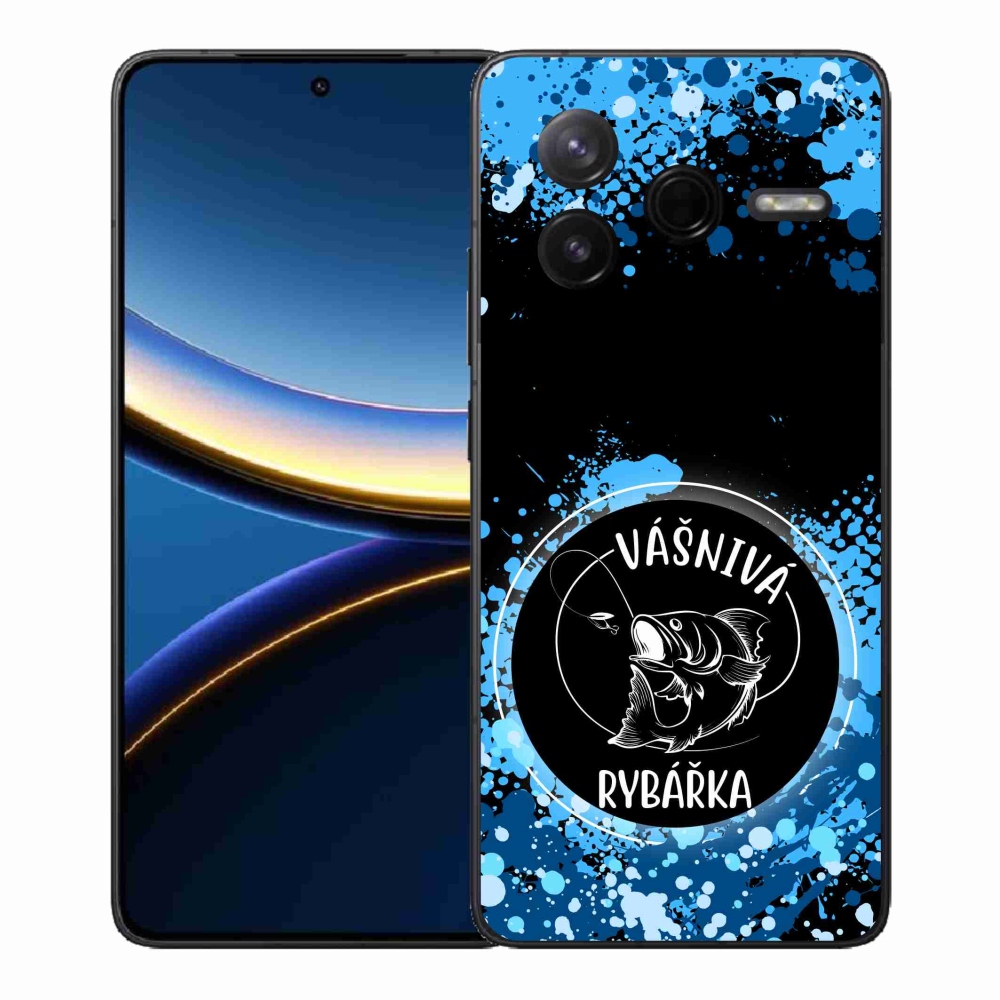Gelový kryt mmCase na Xiaomi Poco F7 Pro - vášnivá rybářka černé pozadí