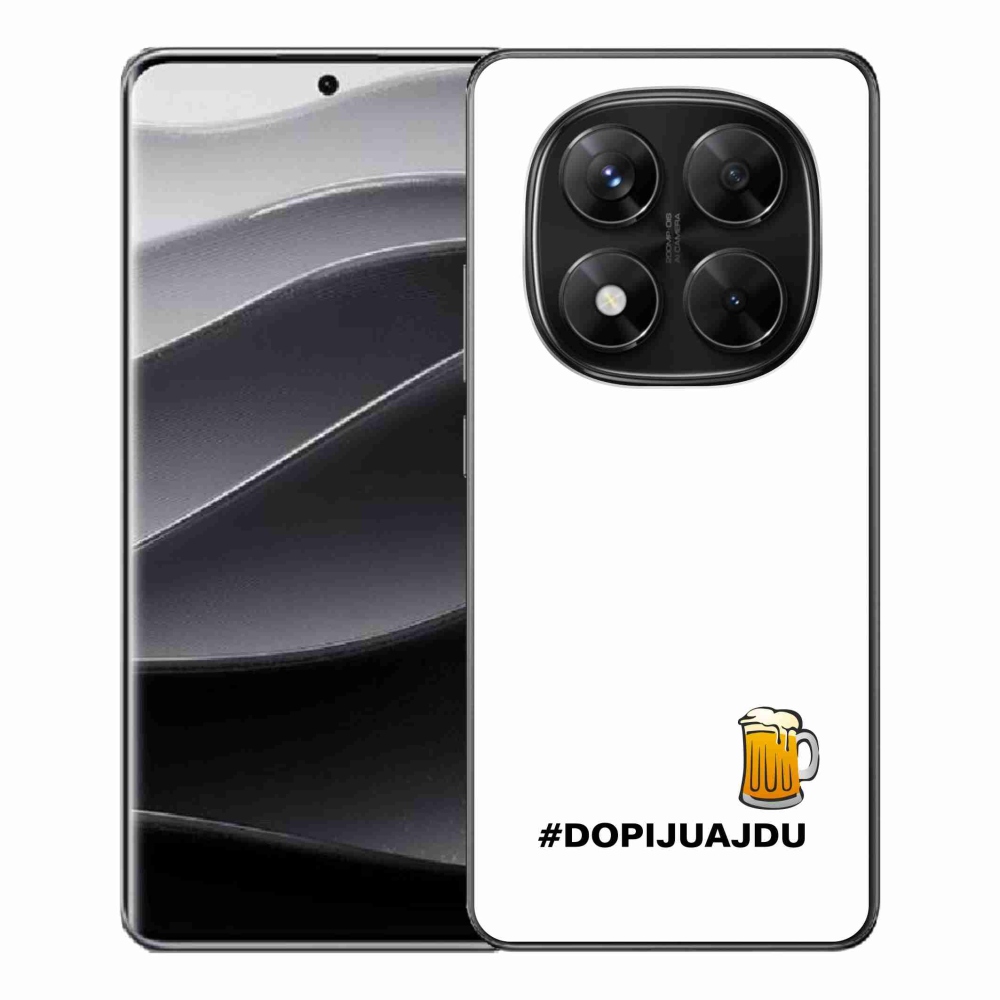 Gelový kryt mmCase na Xiaomi Redmi Note 14 Pro 5G/Poco X7 5G - pivní motiv 1 bílé pozadí