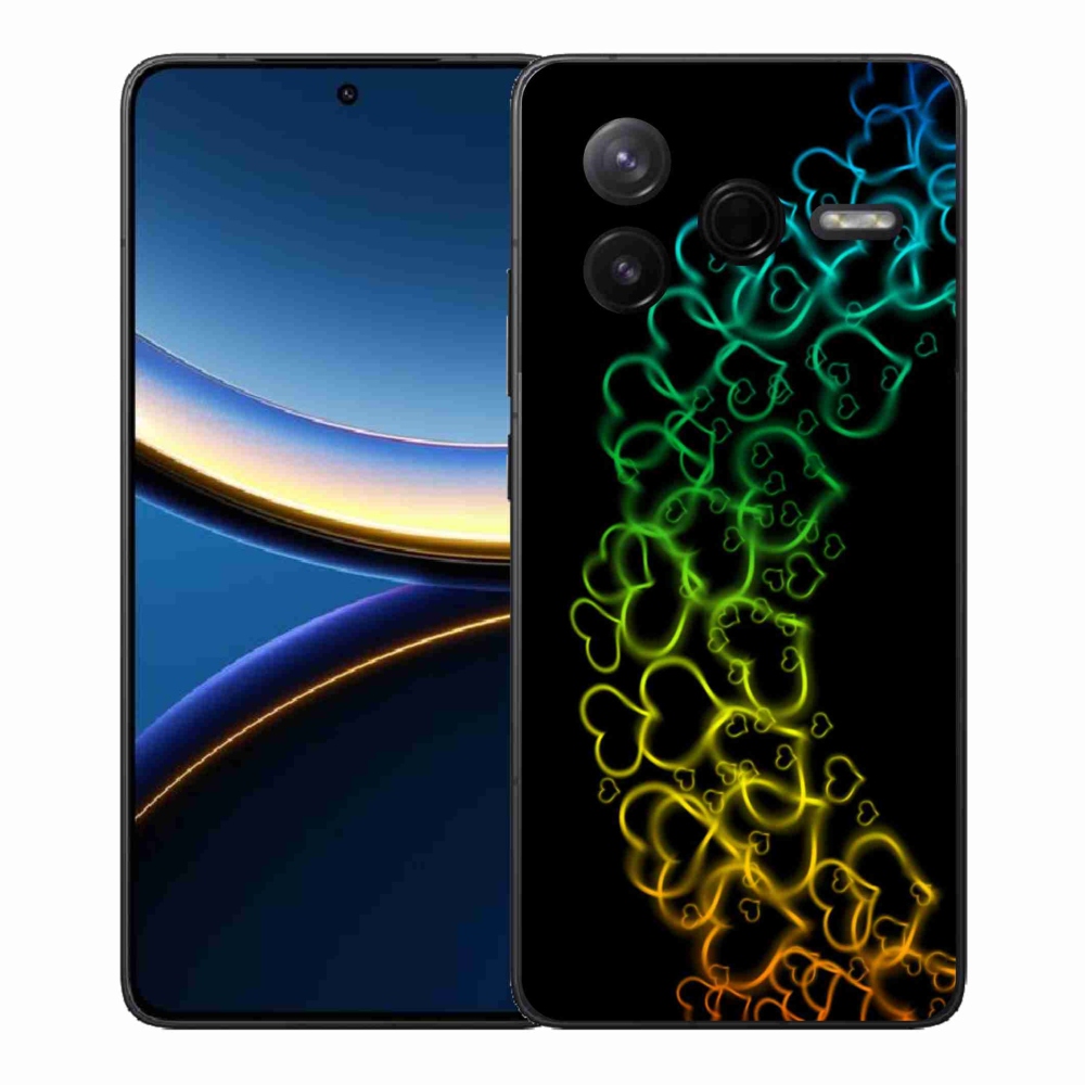 Gelový kryt mmCase na Xiaomi Poco F7 Pro - barevná srdíčka