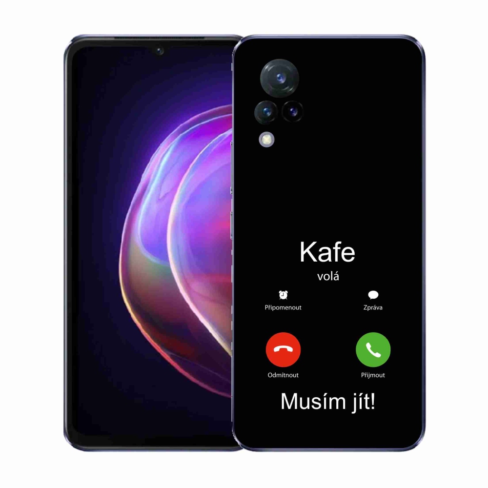 Gelový kryt mmCase na Vivo V21 4G/5G - kafe volá černé pozadí