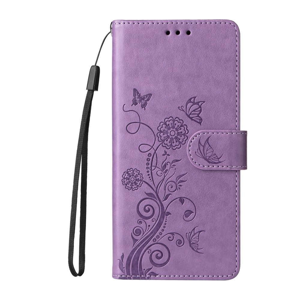 Flowery knížkové pouzdro na Xiaomi Redmi A5 (173.45x79.35x8.45mm) - fialové