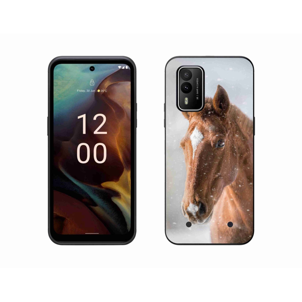 Gelový kryt mmCase na Nokia XR21 - hnědý kůň 2