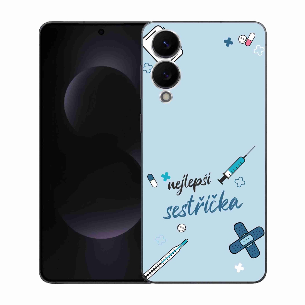 Gelový kryt mmCase na Samsung Galaxy S25 Edge - nejlepší sestřička modré pozadí