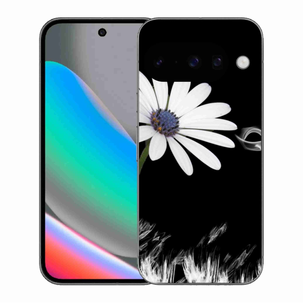Gelový kryt mmCase na Google Pixel 10 - bílá květina