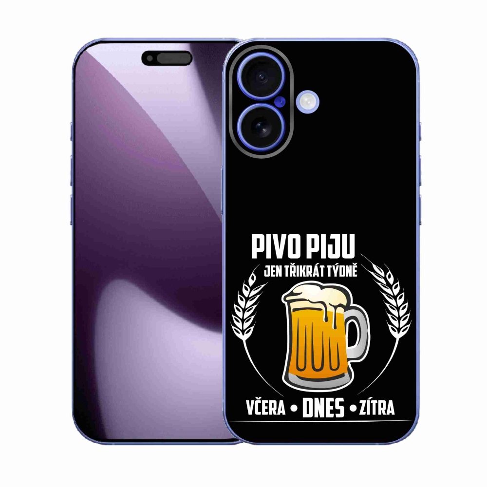 Gelový kryt mmCase na iPhone 17 - pivní motiv černé pozadí