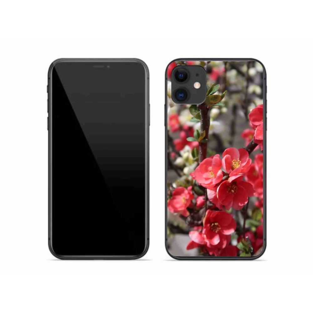 Gelový kryt mmCase na iPhone 11 - červené květy
