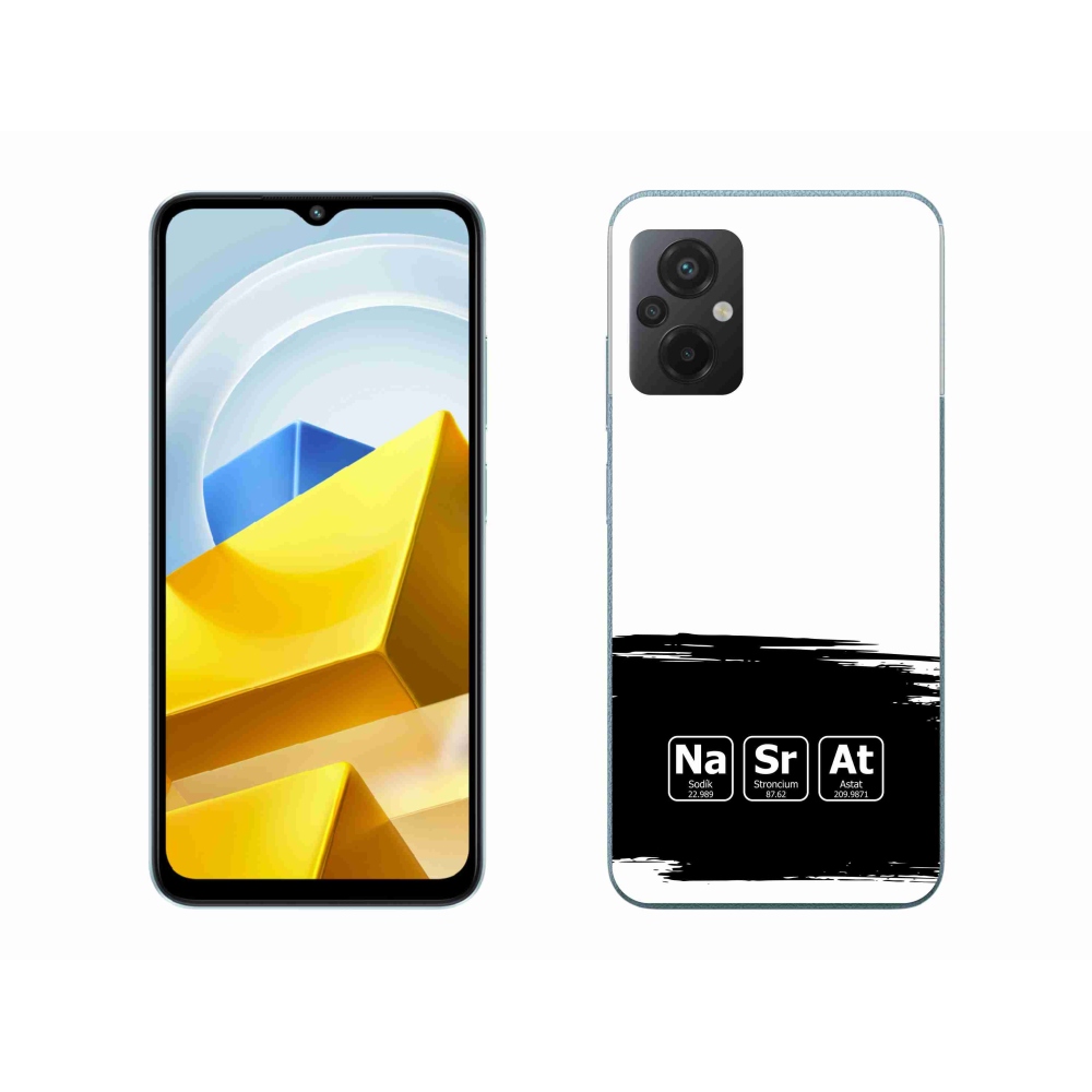 Gelový kryt mmCase na Xiaomi Poco M5 4G - chemické prvky černobílé pozadí