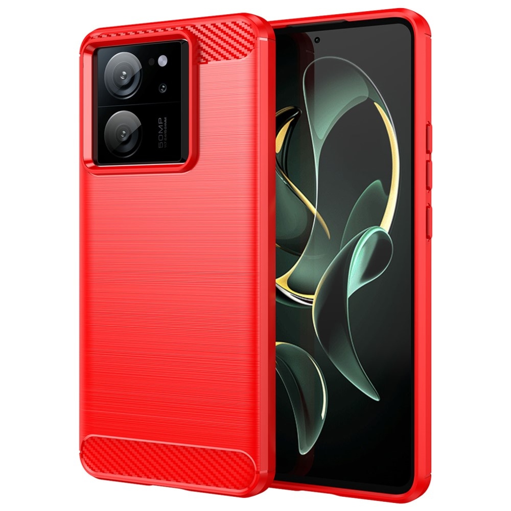 Carbon odolný gelový obal na Xiaomi 13T/13T Pro - červený