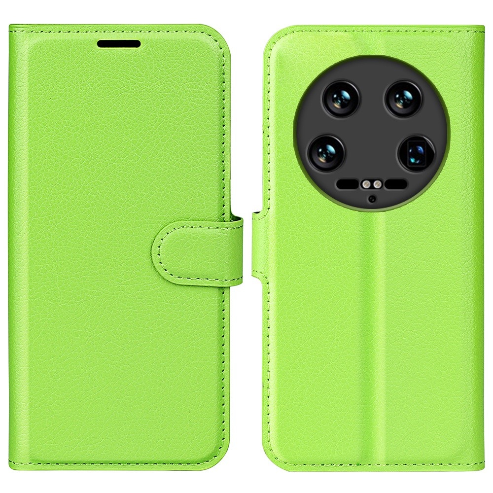 Litchi knížkové pouzdro na Xiaomi 14 Ultra - zelené
