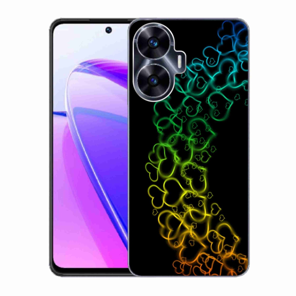 Gelový kryt mmCase na Realme C55 - barevná srdíčka