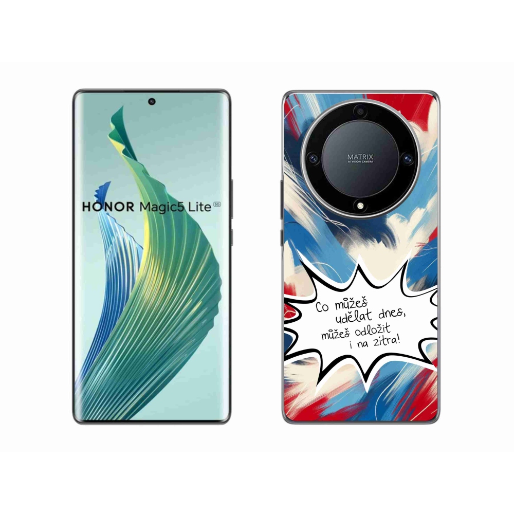 Gelový kryt mmCase na Honor Magic 5 Lite 5G - vtipný text 9 bílé pozadí
